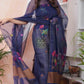 Handwoven Jamdani Muslin Unstitched 2-piece Kurti  |  Sapphire Blue