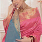 Handloom Korvai Silk Cotton Saree  |  Blush Pink