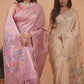 Handloom Bengal Tissue Silk Saree  |  Baby Pink