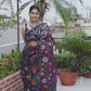 Handwoven Pure Jamdani Muslin Saree  |  Midnight Black