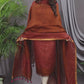 Brick Orange | Handloom Jamdani Linen Unstitched 2-Piece Kurti