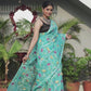 Handwoven Pure Jamdani Muslin Saree  |  Turquoise Teal