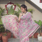 Handwoven Pure Jamdani Muslin Saree  |  Baby Pink