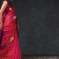 Handloom Korvai Silk Cotton Saree  |  Watermelon Pink