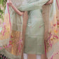 Mint Mist | Handloom Jamdani Muslin Unstitched 2-Piece Kurti 