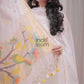 Pure White | Handloom Jamdani Muslin Unstitched 2-Piece Kurti | Paithani Design