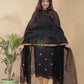 Handwoven Jamdani Linen Kurti  |  Midnight Black