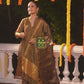 Olive Gold | Handloom Jamdani Linen Unstitched 2-Piece Kurti