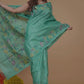 Handwoven Pure Jamdani Silk Saree  |  Turquoise Teal