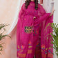 Deep Pink | Handloom Jamdani Muslin Unstitched 2-Piece Kurti | Tantuj Design
