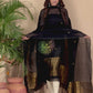 Deep Black | Handloom Jamdani Muslin Unstitched 2-Piece Kurti | Classic Design