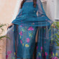 Royal Azure | Handloom Jamdani Muslin Unstitched 2-Piece Kurti | Classic Design
