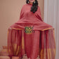 Copper Flame | Handloom Jamdani Linen Unstitched 2-Piece Kurti
