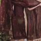 Cocoa Husk | Handloom Jamdani Cotton Unstitched 2-Piece Kurti | Meenakari Design