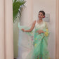 Baby Blue Pure Hand Made Jamdani Saree - 098