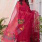 Cherry Flame | Handloom Jamdani Muslin Unstitched 2-Piece Kurti | Tantuj Design