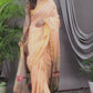 Handwoven Pure Jamdani Linen Saree  |  Peach Orange
