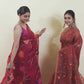 Handwoven Pure Jamdani Muslin Saree  |  Brick Red