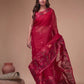Handwoven Pure Jamdani Muslin Saree  |  Classic Red