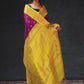 Pure Handloom Korvai Saree | Grape Purple and Golden Yellow
