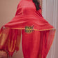 Handwoven Jamdani Linen Kurti  |  Classic Red