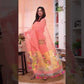 Coral Orange Paithani Muslin Jamdani 2-Piece Set Kurti Dupatta (UNSTITCHED) -578