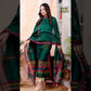 Dark Green Cotton Jamdani 2-Piece Set Kurti & Dupatta (UNSTITCHED) -491