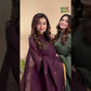 Wine Purple Cotton Linen 2-Piece Set Kurti & Dupatta (UNSTITCHED) - 003