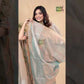 Light Brown Tissue Linen Silver Zari Jamdani 2-Piece Set Kurti & Dupatta (UNSTITCHED) - 881