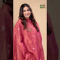 Apple Red Tissue Linen Silver Zari Jamdani 2-Piece Set Kurti & Dupatta (UNSTITCHED) - 880