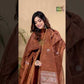 Peanut Brown Tissue Linen Silver Zari Jamdani 2-Piece Set Kurti & Dupatta (UNSTITCHED) - 885