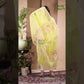 Lime Yellow Jamdani 2-Piece Set Kurti & Dupatta (UNSTITCHED) -688
