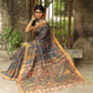 Pen Kalamkari Sari All Over Floral and Peakcocks on Pallu-009