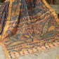 Pen Kalamkari Sari All Over Floral and Peakcocks on Pallu-009