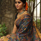 Pen Kalamkari Sari All Over Floral and Peakcocks on Pallu-009