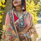 Mellow Cream All Over Floral Silk Jamdani Saree(Pre-Order)-026 - indeloom