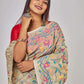 Multicolor Tulip Floral Garden Silk Jamdani Saree-022