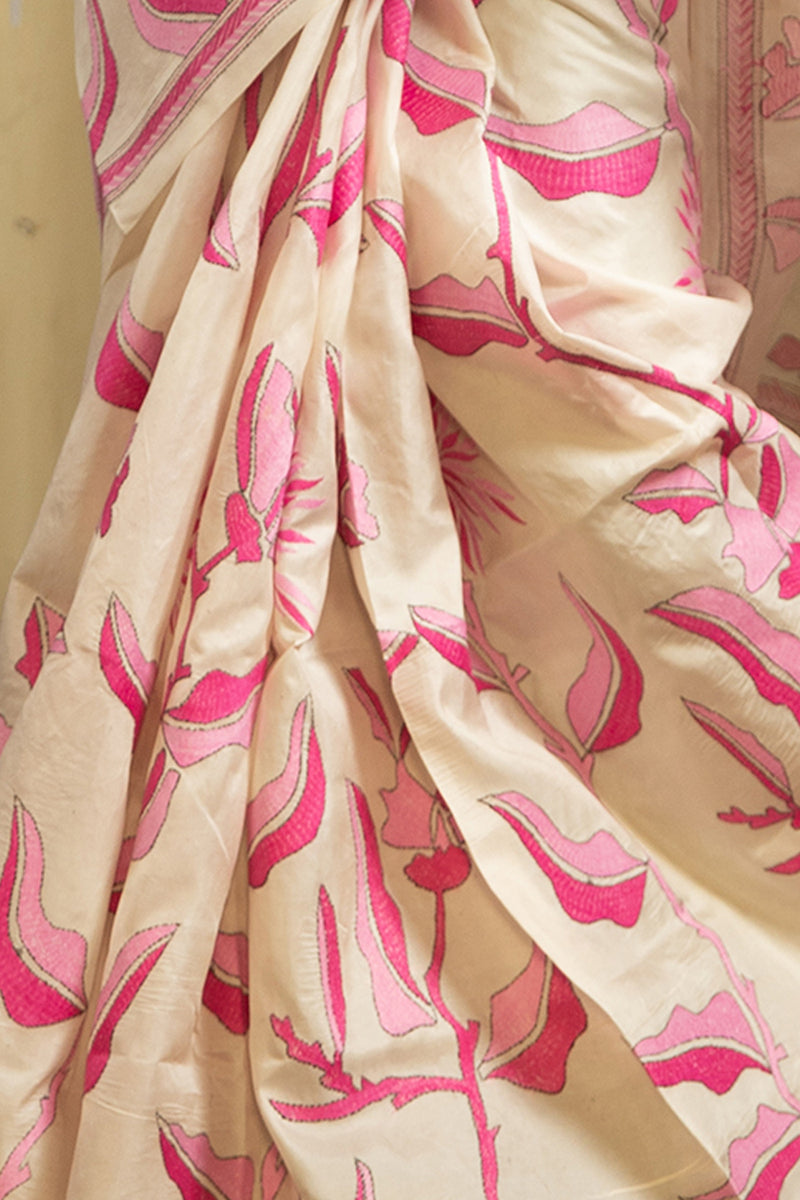 Padma  Stitched Kantha Sari