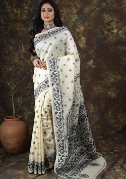 All Over Nakshi Kantha  Sari with Mulberry Silk