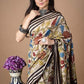Wine Red Floral Garden In Pure Mulberry Silk Saree-017