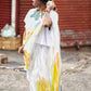 The Feathers Of Bird In Ivory White-Organza Hand-painted Saree-017