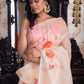 Red Poppies Organza Hand-painted Saree-059