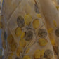 Yellow Grey Vector Floral on Ivory White Organza Hand-painted Sari-050