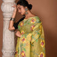 Lemon Yellow Floral Handwoven Jamdani Saree(Pre-Order)-011 - indeloom
