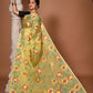 Lemon Yellow Floral Handwoven Jamdani Saree(Pre-Order)-011 - indeloom