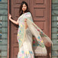 Exclusive Off White Multicolor Tulips Silk Jamdani Saree-035 - indeloom