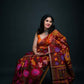 Maroon Floral Motifs Silk Jamdani Saree-036 - indeloom