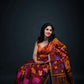 Maroon Floral Motifs Silk Jamdani Saree-036 - indeloom