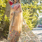 Mellow Cream All Over Floral Silk Jamdani Saree(Pre-Order)-026 - indeloom